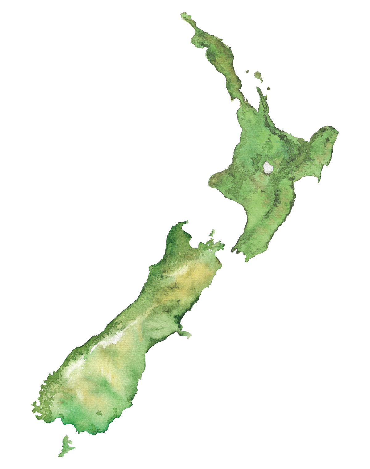 Watercolour NZ Map