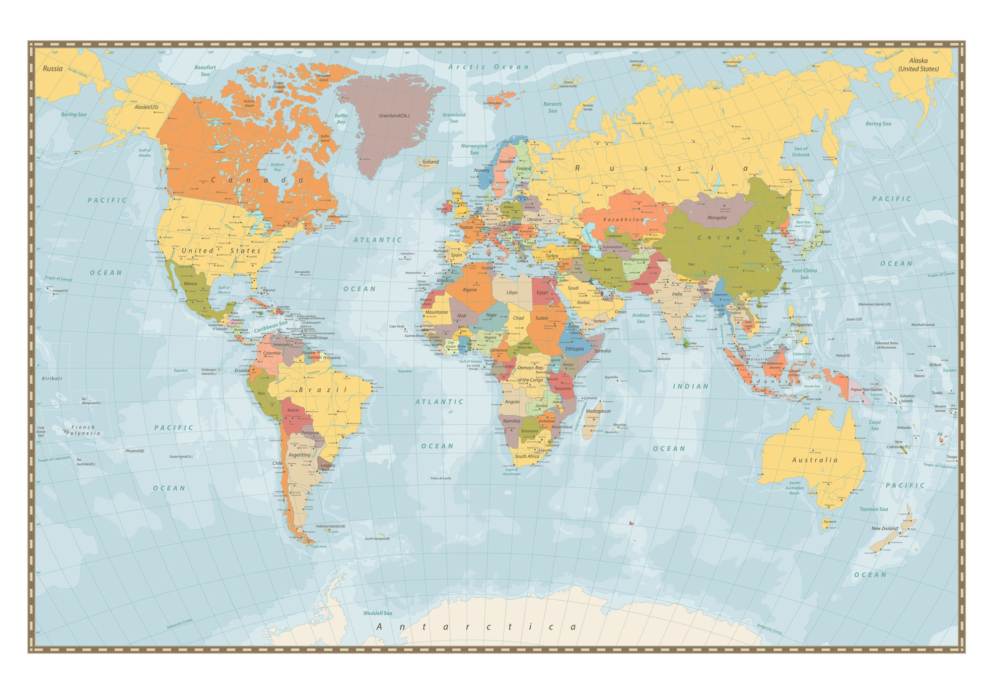 World Map Nursery Edition Wall Decal Your Decal Shop Wall Decal NZ