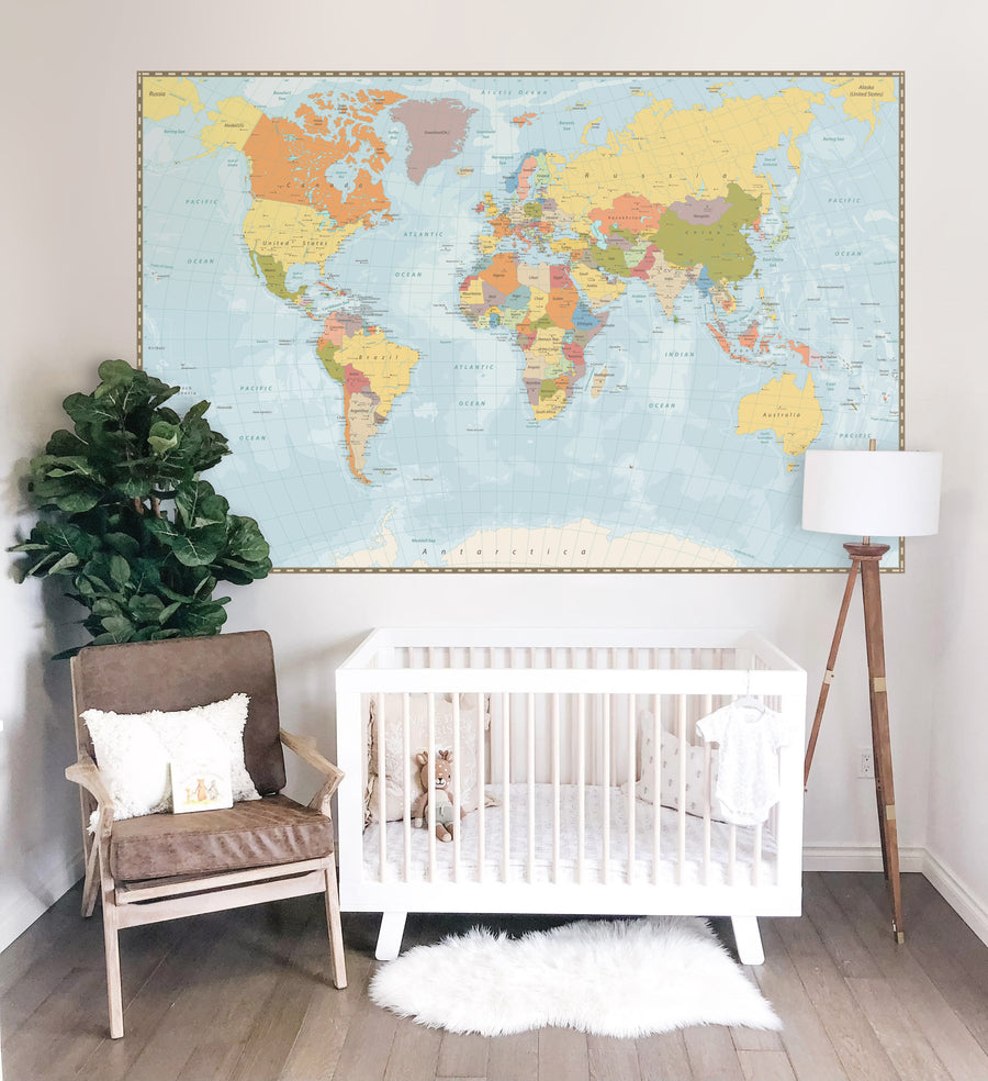 World Map Nursery Edition Wall Decal Your Decal Shop Wall Decal NZ